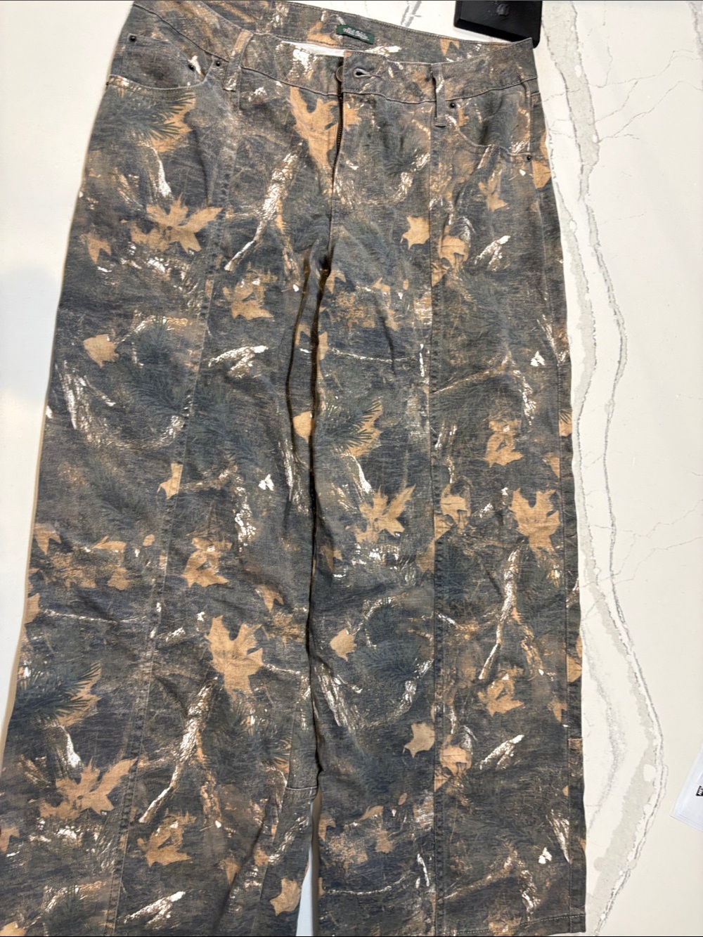 wild fable Black and Tan Camo Wide-Leg Jeans